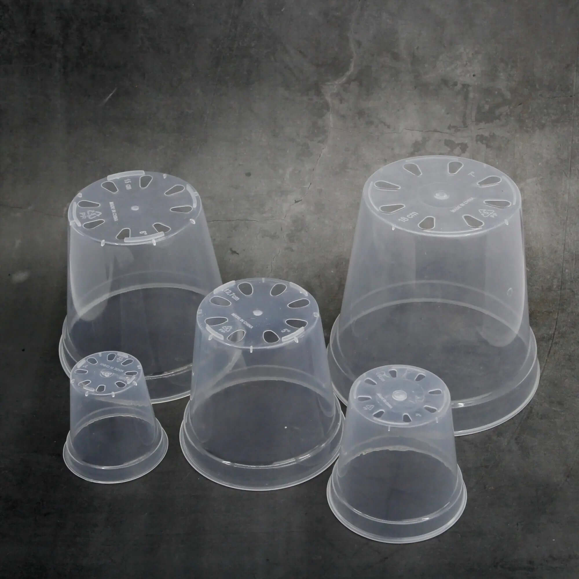 Plastic Plant Pots - Transparent - Round - SMUKHI