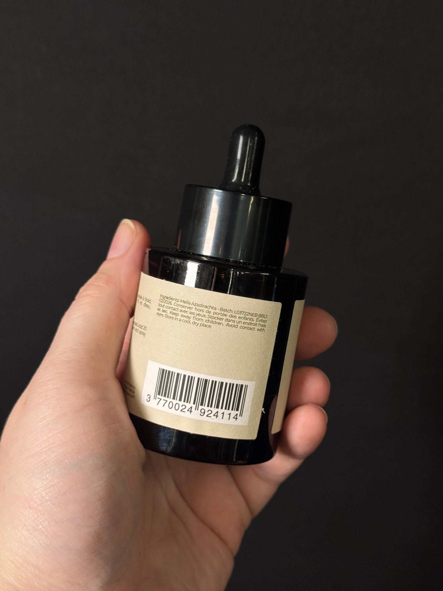 Virgin Neem Oil by PEPIN for pest control, natural insecticide, shown in a clear bottle with a white label on a neutral background.