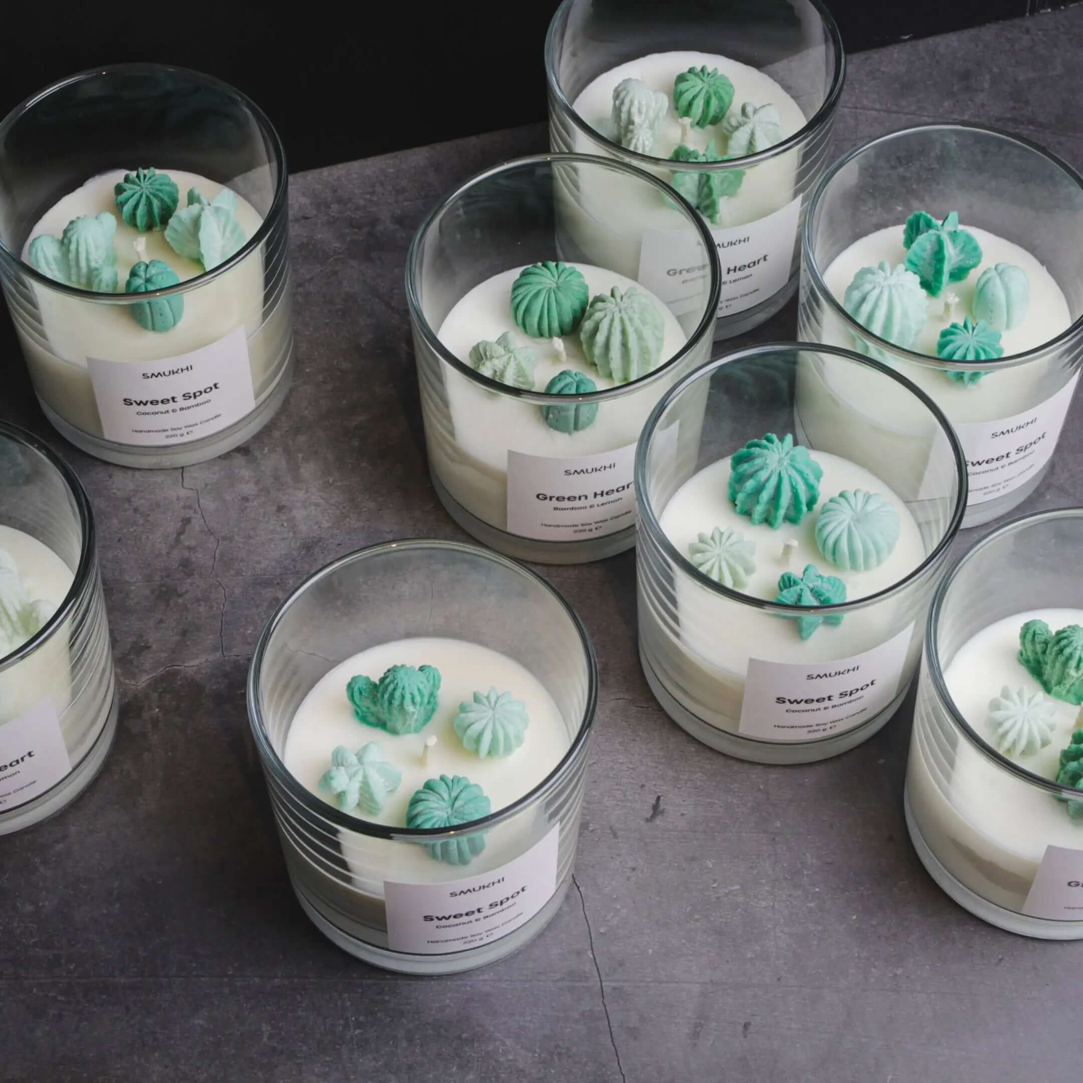 Cactus Terrarium Candle, Scented - Handmade - Soy Wax - SMUKHI