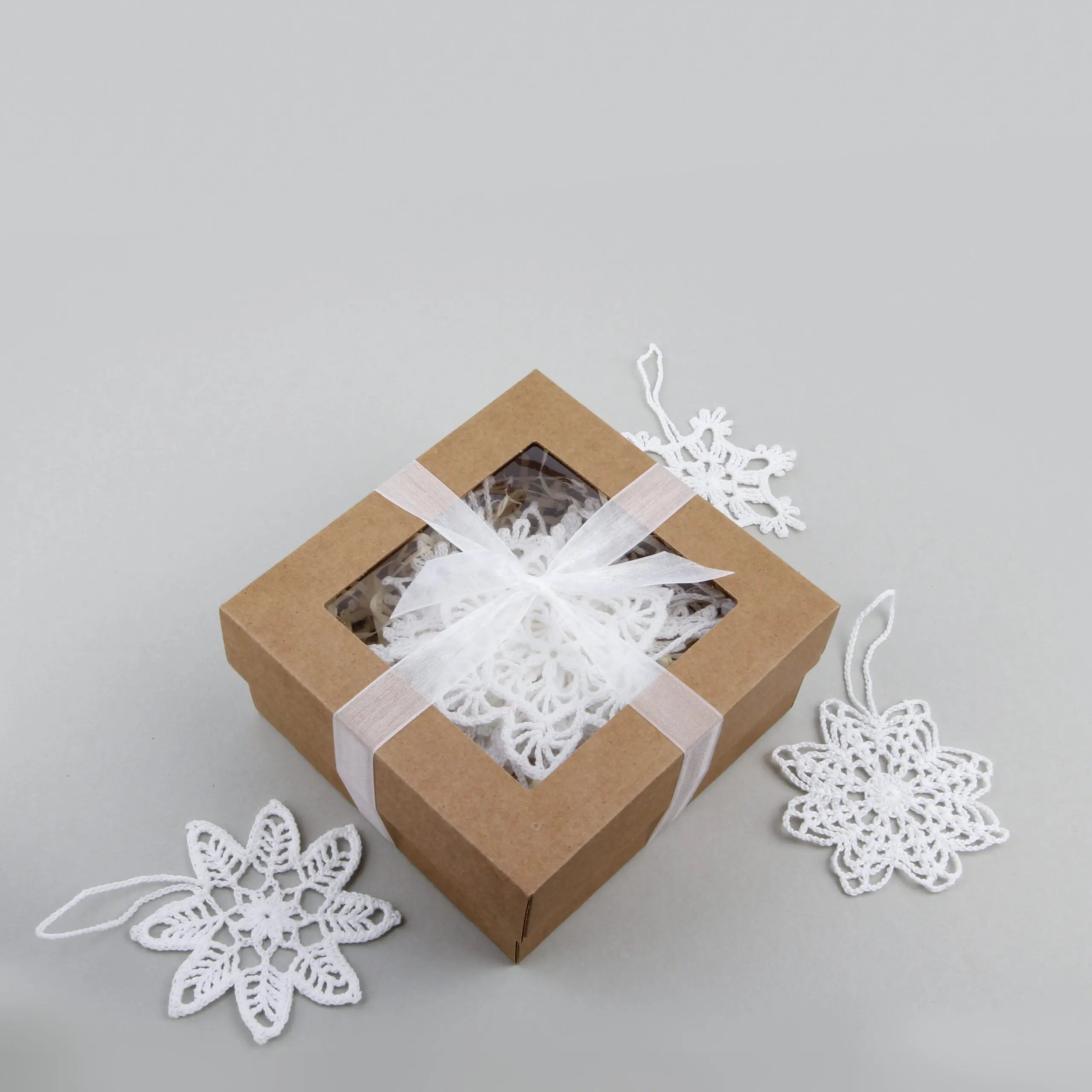Crochet Snowflake Hanger Set - Handmade Decor - SMUKHI