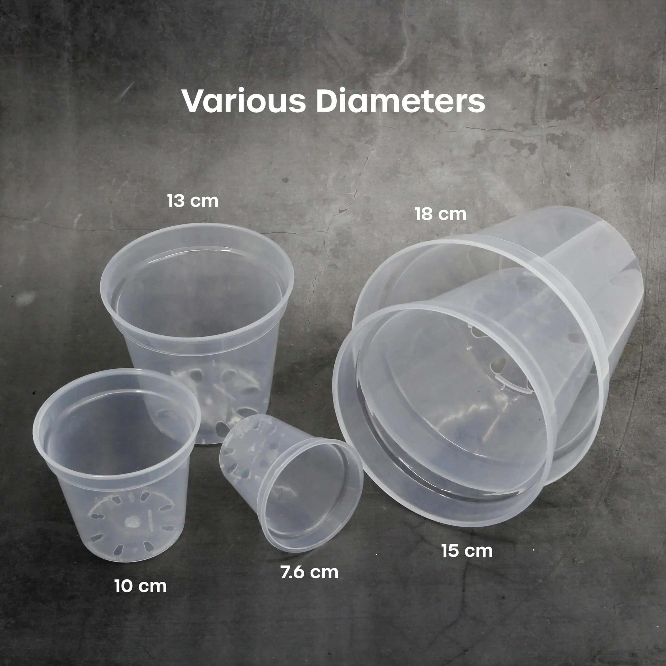 Plastic Plant Pots - Transparent - Round - SMUKHI