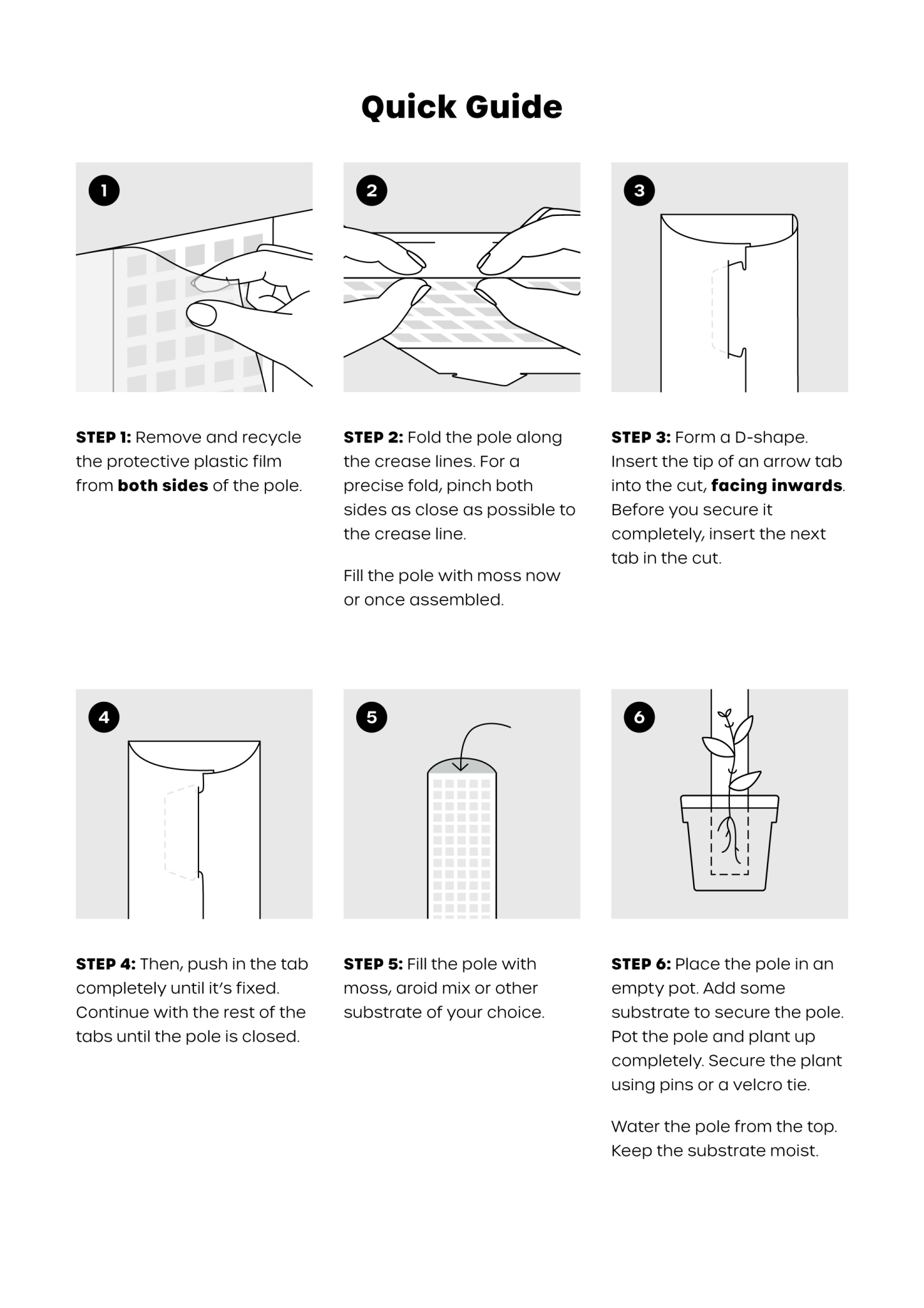 Clear Moss Pole "Hex" - SMUKHI